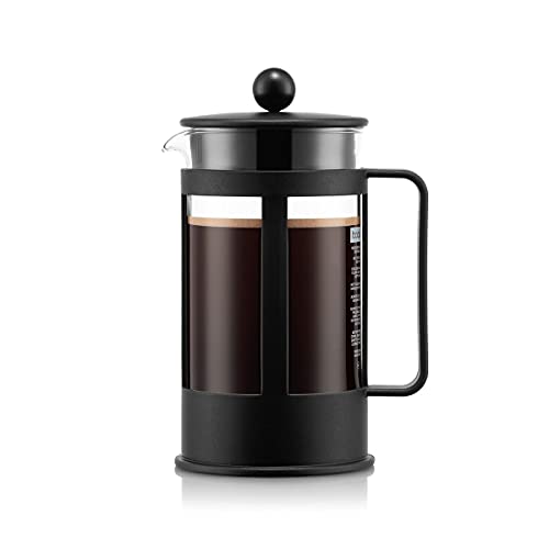 Bodum - 1788-01 - Kenya - Cafetière à Piston - 8 Tasses - 1 L - Noir