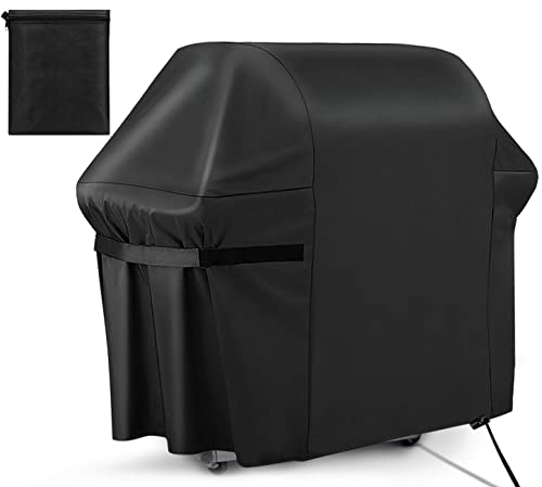 RATEL Housse Barbecue, Housse pour Barbecue en Tissu Oxford 420d étanche, Anti-poussière Et Anti-UV avec Sangles Auto-adhésives Et Sac De Rangement (145 x 61 x 117 cm)