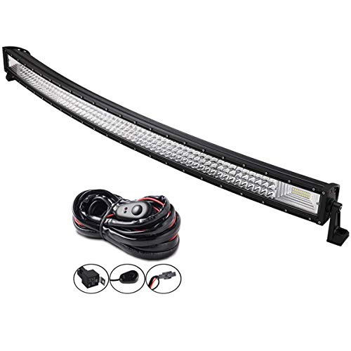 AUXTINGS 132,1 cm 675W Triple rangée 7d Barre lumineuse LED de travail spot inondation Combo Faisceau DC 12V-24V 6000K Offroad Véhicules 4x4 ATV Utvs