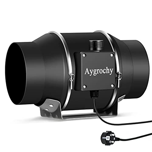 Aygrochy 150mm Ventilateur d'extraction réglable, Extracteur d'Air 595 m³/h avec Contrôleur de Vitesse Variable