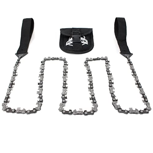 Iceberk Scie à chaîne manuelle avec sac banane - Scie à main de haute qualité en acier au carbone inoxydable pour le sciage de branches et de petits arbres (60, 90 ou 120 cm)