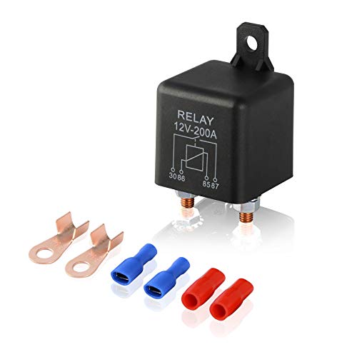 Ehdis Relais 12V 200A 4 Pin avec 2 Pin Empreinte + 2 Terminal, Coupleur Separateur Batterie pour Car Truck Motor Automotive Boat Car Starter Heavy Duty de Split Charge ZL180