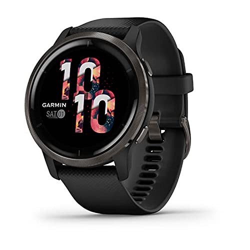 Garmin Venu 2 – Montre connectée GPS multisports avec écran AMOLED – autonomie longue durée (11 jours) – Noire / Gray - Boitier 45 mm