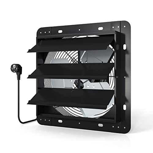 Aygrochy 300 mm Ventilateur d'extraction à Volets, Extracteur d'Air mural industriel pour Pour Grenier Atelier et Garage Ventilation Commerciale et Industrielle Montage Mural