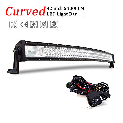 Willpower 107cm 540W Barre Lumineuse LED de Travail Incurvé 7D Combo Faisceau de Spot D'inondation DC 12V-24V Barre Led 4x4 Voiture Camion Tracteur Offroad Véhicules ATV Utvs