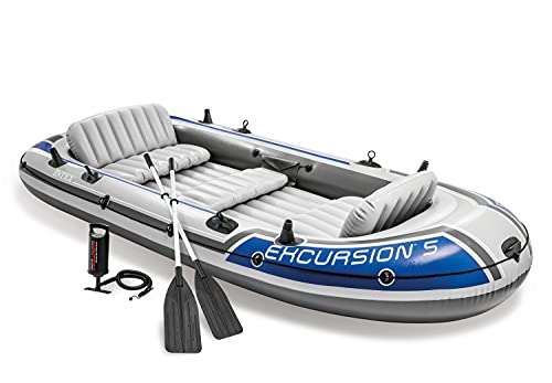 Intex Excursion 5 Set Bateau gonflable - 366 x 168 x 43 cm - 4 pièces - Multicolore