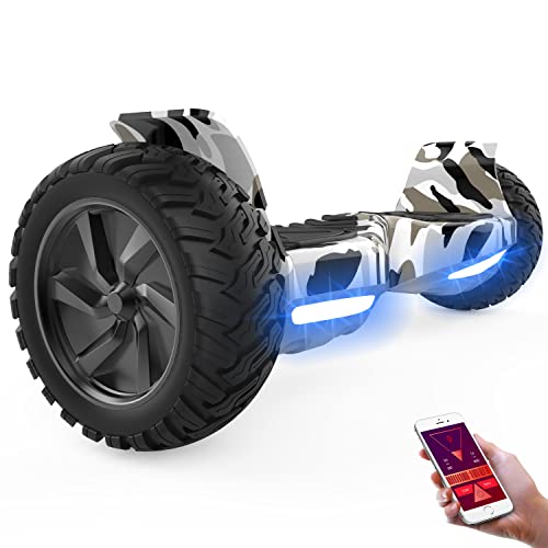 GeekMe Gyropode 8.5 Hoverboards Overboard Pouces Scooter Electrique Tout Terrain Scooter Auto-équilibré Electrique avec Moteur Puissant LED Bluetooth pour Adultes et Enfants