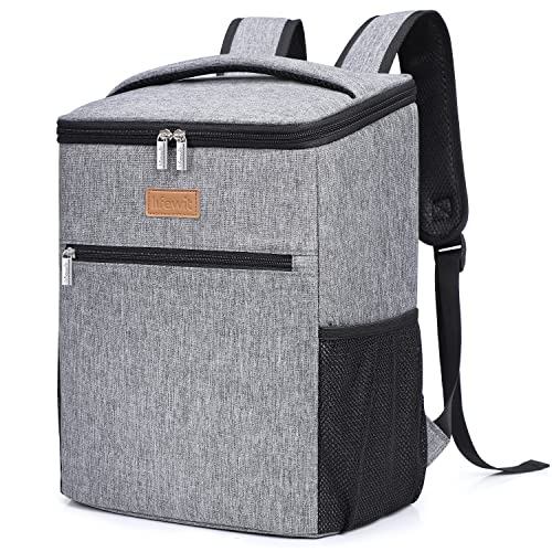 Lifewit 24L Sac à Dos Isotherme à Glacière Cooler Backpack Bag, Sac Isotherme Portable pour Déjeuner Plage Pique-Nique Camping BBQ, Gris