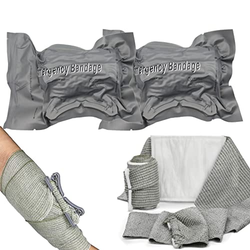 Bocguy 2 Pièces Bandage Israélien, Pansement Israelien Compression Premiers Secours Tourniquet pour Trousse de Secours Militaire, Familiale Fournitures D'Urgence Extérieures
