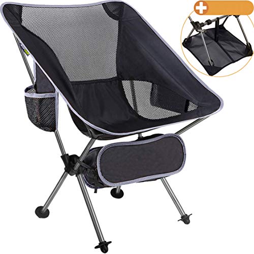 smartpeas Chaise de Camping en Polyester 600D Robuste et Aluminium - légère et Pliante - Accessoire de Camping avec des Poches latérales + Tapis de Plage & Sac de Transport