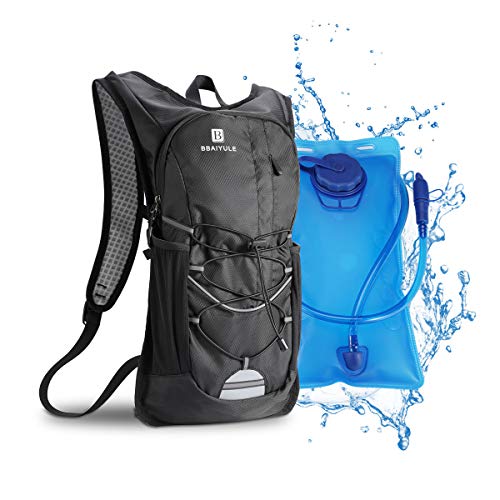 BBAIYULE Sac à dos d'hydratation 2 l avec poche à eau pour vélo en plein air, course à pied, cyclisme, randonnée, escalade, ski, chasse, sac à dos avec système d'hydratation pour homme et femme