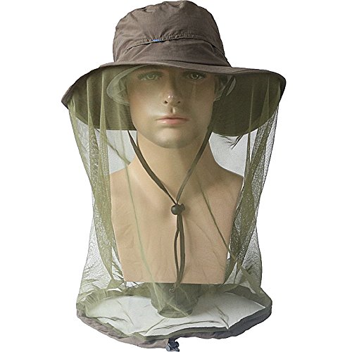 QCHOMEE Unisexe Chapeau de Soleil Homme Femme 360° Protection Solaire Anti-UV Casquette Visière avec Moustiquaire Anti-Insectes/Moustique Sun Hat pour Camping Randonnée Pêche Cyclisme Moto Vélo