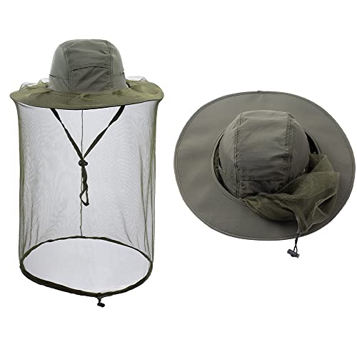 ZffXH 1/2 pcs Moustiquaire insectes, chapeau de pêche...