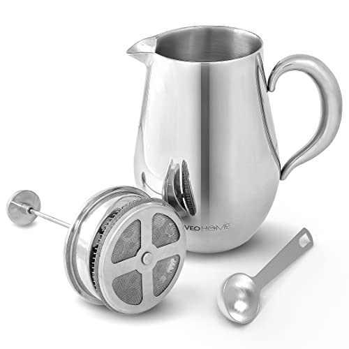 VeoHome - Cafetière à Piston 1 Litre - Incassable et Garde...