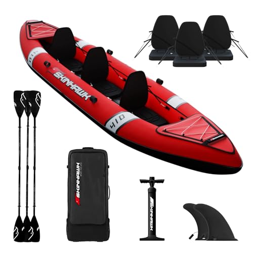 SKINHAWK Premium Kayak Bordeaux Bateau Gonflable Canoë...