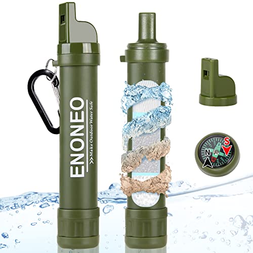 ENONEO Paille Filtre Eau 1500L Purificateur Eau Survie...