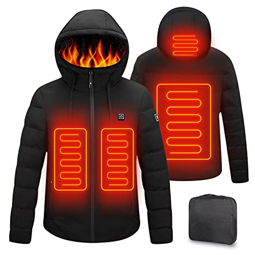 Qdreclod Veste Chauffante à Capuche,Veste Chaude avec 3...