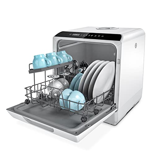 Hermitlux Mini-lave-vaisselle, lave-vaisselle de comptoir,...