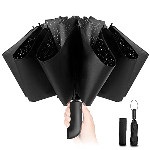 Conlun Parapluie inversé Compact Noir- Résistant aux...