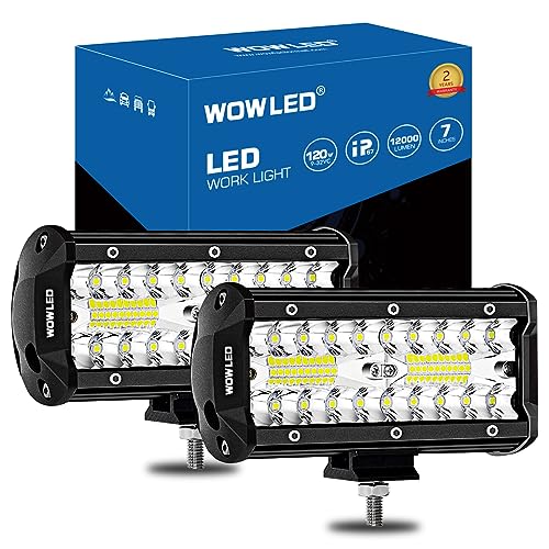 WOWLED Lot de 2 Barres Lumineuses LED 17,8 cm, 12 V 12 000...