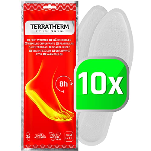 TerraTherm Semelles chauffantes - 10 Paires L, chaufferettes...