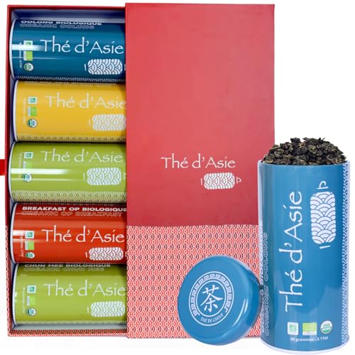 Khla - Coffret de 5 Thés Bio en Vrac - 5 Boites Métal -...