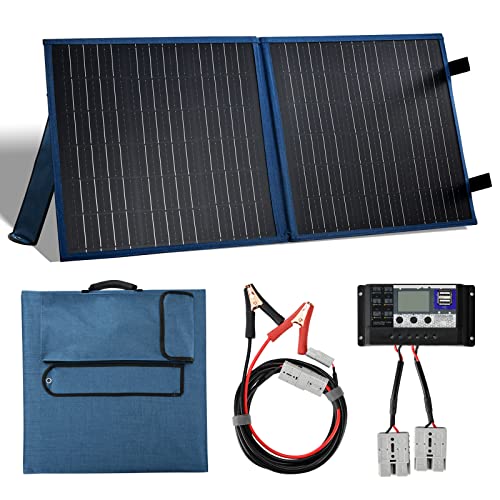 SARONIC Panneau Solaire Pliable Portable 100W 12V avec Un...